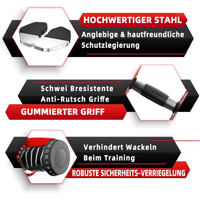Регульовані гантелі 15 в 1: набір для силових та домашніх тренувань (24-40 кг)