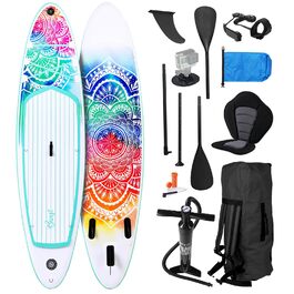 SUP дошка BRAST Lady Mandala 300 см: Набір для жінок (каяк-сидіння, камера, помпа, рюкзак)