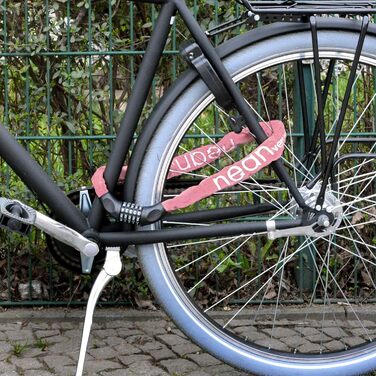 Велосипедне замкeць Nean з кодом та високим рівнем безпеки, 6 мм x 900 мм, рожевий