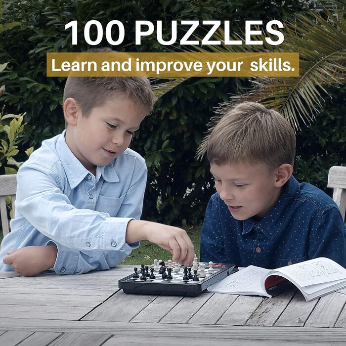 MILLENNIUM Schachschule M805 – навчальний набір для шахів, з інтерактивними вправами та посібником, для дітей, початківців та шкіл