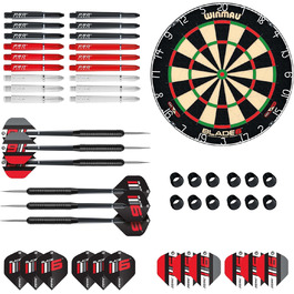 WINMAU Blade 6 професійна класична дротяна дартс-дошка з набором аксесуарів (2 комплекти дротиків)
