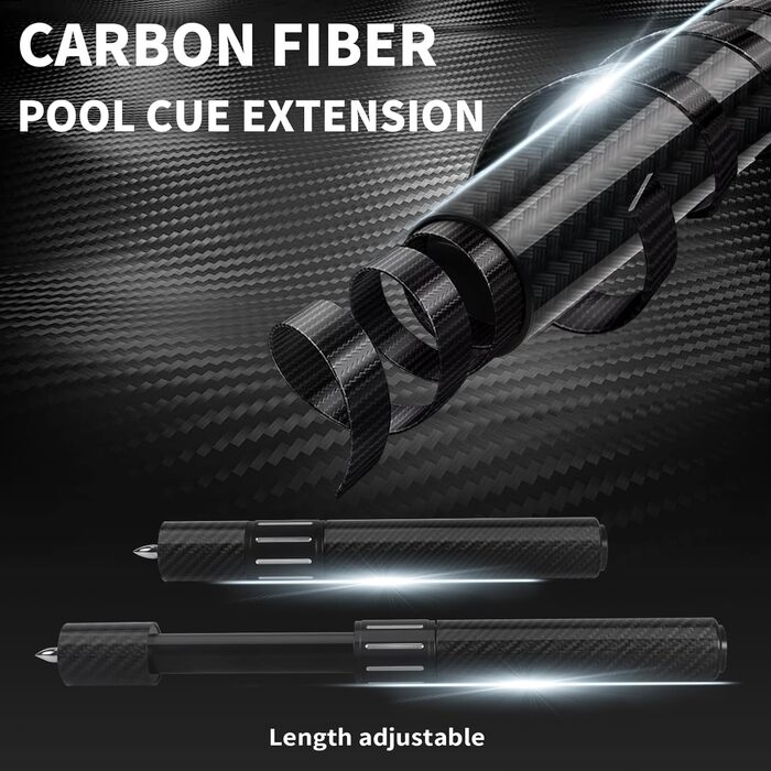 Білий більярдний кий Kmise Professional Pool Cue - 19/20/21 oz з канадського клена, з карбоновою телескопічною насадкою, для дорослих (595г)
