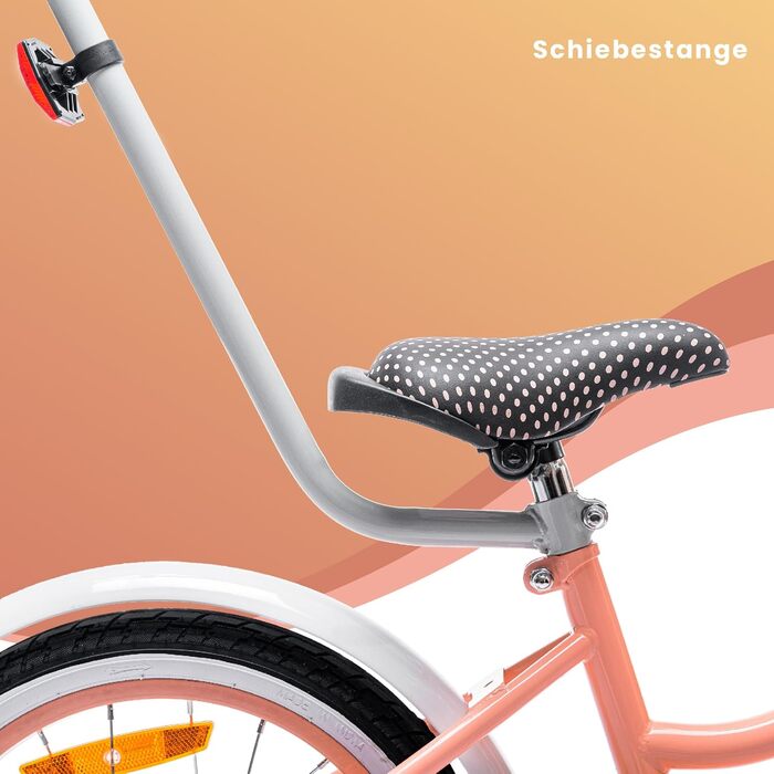 Дитяче велосипед Sun Baby Heart Bike 14 дюймів для дівчаток 2-6 років, знімний ручка-штовхач, кольоровий (Абрикос)