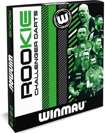 WINMAU Rookie набір латунних дротиків з крилами, стрижнями та ексклюзивною брошурою, синій, червоний, зелений
