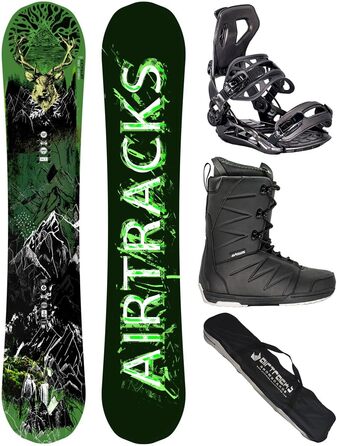 Airtracks Комплект сноубордиста Freeride/Freestyle Forest King Carbon Wide Hybrid Rocker: сноуборд 153/156/160 см, кріплення Master, черевики Star Black 43, сумка для сноуборда