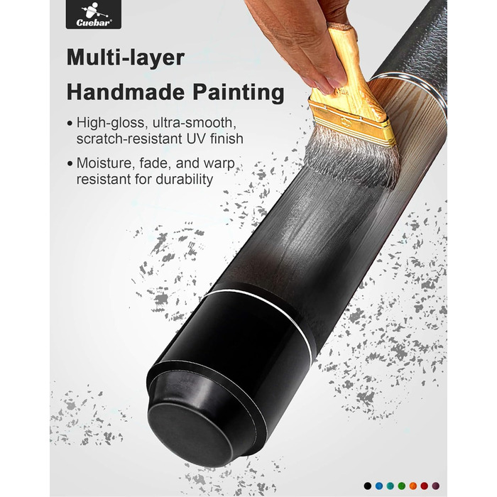 Набір київ для більярду CUEBAR (2 шт.), 58 дюймів, для дорослих, з імітацією шкіри, 2 кольори та ваги.