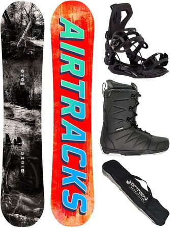 Чоловічий комплект для сноуборду Airtracks Freeride/Freestyle Wide Hybrid Rocker, кріплення Master, черевики Star Black 42, чохол, 152 см