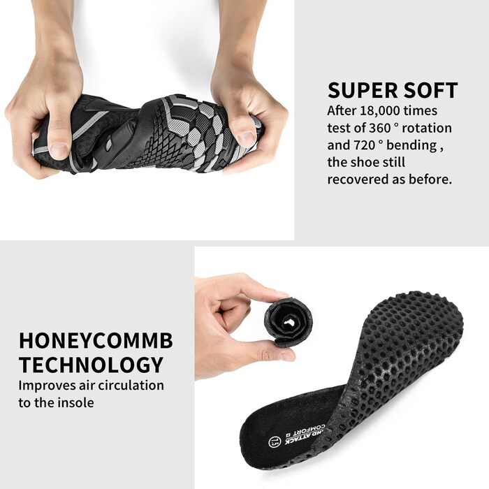 Чоловічі шкарпетки Grand Attack Barfußschuhe, мінімалістичні крос-тренери, підошва Zero Drop, широка передня частина, чорний, 39 EU, Zt608