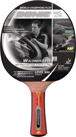 Настільна ракетка Donic Schildkröt Waldner 900 з безкоштовним навчальним DVD, чорна/червона