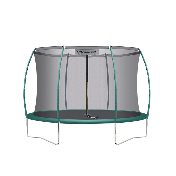 Батут Ultrasport Deluxe Outdoor для дітей Ø 244/305/366/460 см, до 150 кг, повний комплект: сітка, сходи, захист краю, монтажний набір | Трамплін для саду