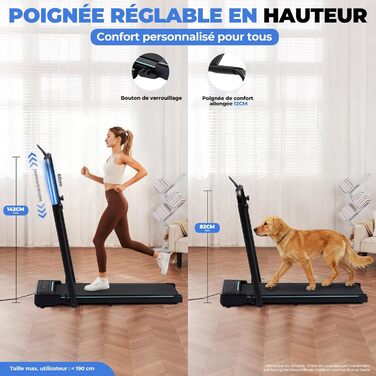 GTPLAYER Ходунка для ходьби, біговий доріжки для дому, складана з LED-дисплеєм та пультом, регульовані підлокітники, двигун 2.5 PS, фітнес, тренування, домашній фітнес, зелений