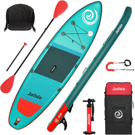 Надувна SUP-дошка Jolldo 320 см з веслом, насосом, рюкзаком, лейшою, водонепроникним кейсом і ремкомплектом, деревне забарвлення