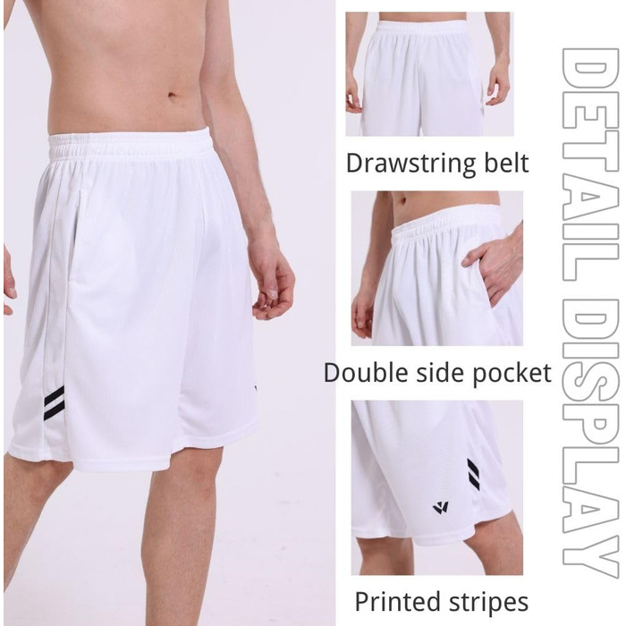 Спортивні штани чоловічі з кишенями та еластичним поясом, швидкодрійна спортивна/бігова штанина (4XL, чорний, сірий, білий, світло-сірий, зелений)