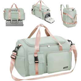 Спортивна сумка Cozary 42L: водонепроникна, з відділенням для взуття та мокрих речей, ідеальна для тренувань, подорожей та бізнесу (зелена)