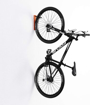 WELLGRO Тримач для велосипеда на стіну - сталевий кріплення, гачок, стійка - колір на вибір (Оранжевий)