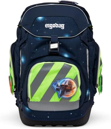 Набір безпеки ergobag pack із світловідбиваючими смужками, 3 предмети, універсальний розмір, зелений, для рюкзаків pack, cubo, cubo light після липня 2019
