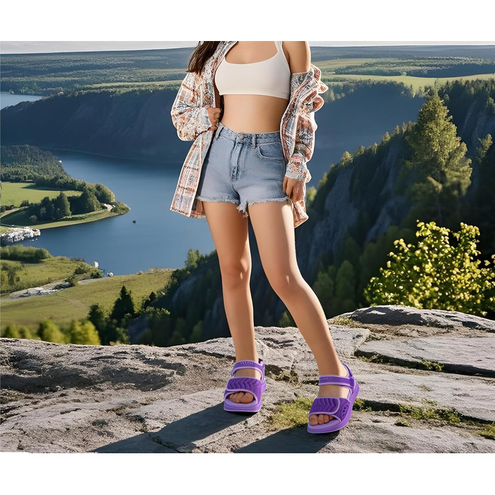 Жіночі сандалі ONCAI Wander з ортопедичною устілкою та підтримкою склепіння стопи, фіолетові, розмір 43 EU