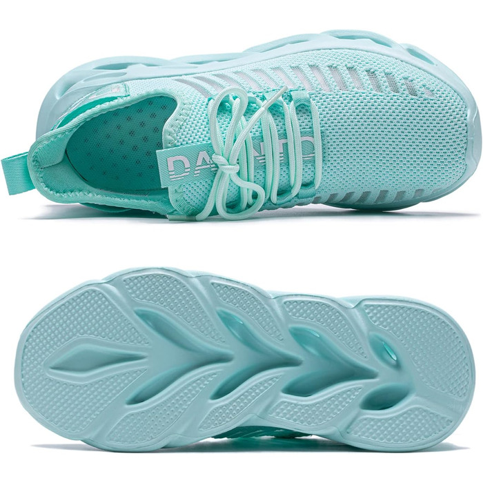 Кросівки для бігу DANNTO - чоловічі та жіночі кросівки, спортивне взуття для фітнесу, занять на вулиці, повсякденного носіння. Легкі, дихаючі, з антиковзкою підошвою. Розмір 44 EU, кольори: чорний, білий, блакитний.