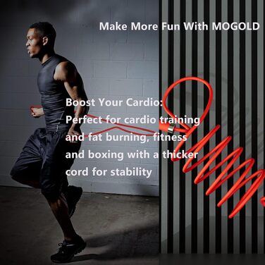 Стрибкове канат MOGOLD з регулюванням – 5 мм PVC-шнур з підшипниками, неслизькі гумові ручки та ручки з металу для початківців, для схуднення та фітнесу вдома, в школі, чорний