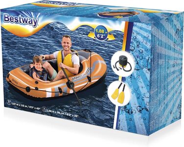 Надувний човен Bestway Kondor 2000, 188x98x30 см, для 1 дорослого і 1 дитини, комплект