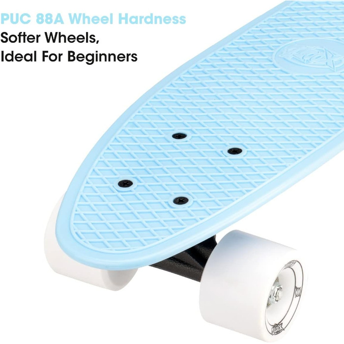 Скейтборд Xootz Cruiser для дітей, ретро-дизайн, пластик, готовий до використання