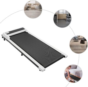 Бігова доріжка Walking Pad для дому та офісу, компактна, з LCD-дисплеєм і пультом, під стіл, біла