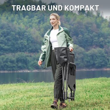 Складаний стілець Timber Ridge для кемпінгу, риболовлі та відпочинку на природі (1 шт, сірий)