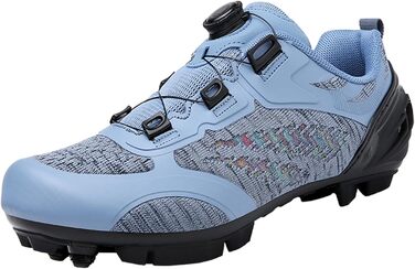 Жіночі велотуфлі для MTB (Mountainbike) з сумісними SPD підошвами, дихаючі, блакитні, 40 EU