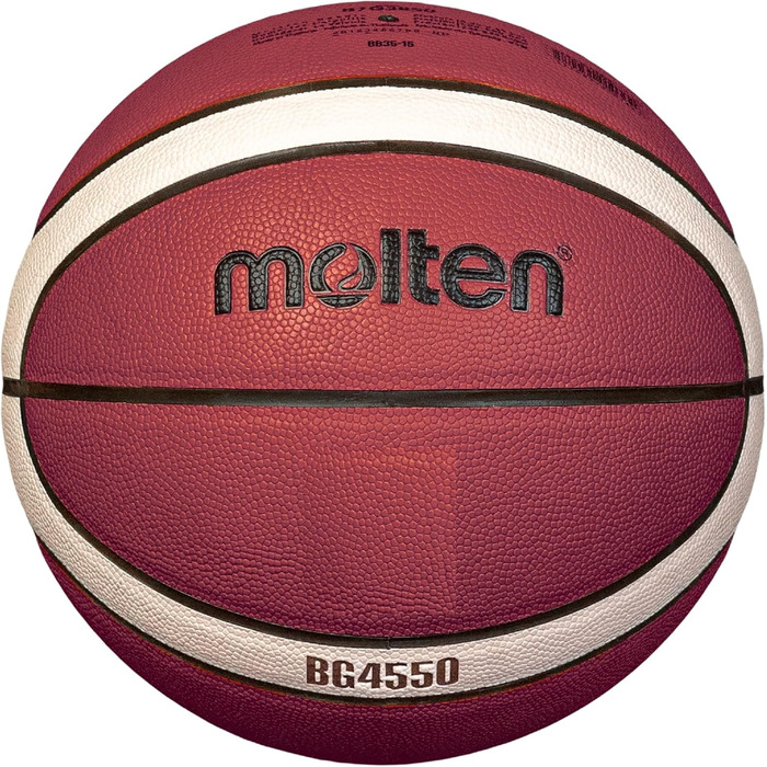 Баскетбольний м'яч Molten BG4550 FIBA, преміум синтетична шкіра, розміри 6/7