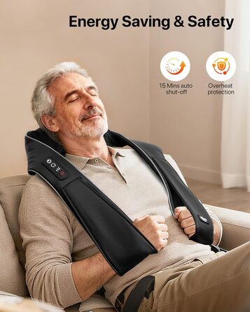 Масажер для шиї та плечей з підігрівом Shiatsu 3D - для спини, шиї, плечей. Подарунок жінці, чоловіку
