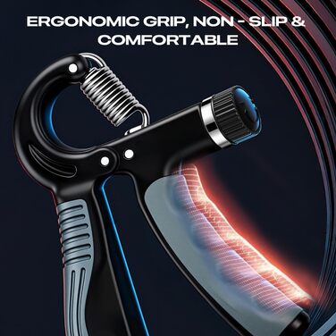 Тренування сили хвату: Регульований ручний тренажер з опором 5-60 кг (11-132 lbs) з лічильником для спорту та реабілітації