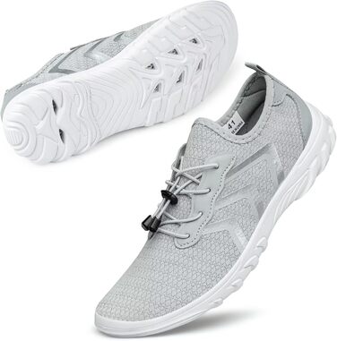 Водні шкарпетки для плавання та відпочинку на пляжі: чоловічі та жіночі, унісекс, швидковисихаючі (41 EU, світло-сірий)