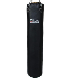 Боксерський мішок Lisaro Profi 150x35 см, штучна шкіра, порожній, для всіх видів спорту, з 4-точковим сталевим ланцюгом, студійна якість