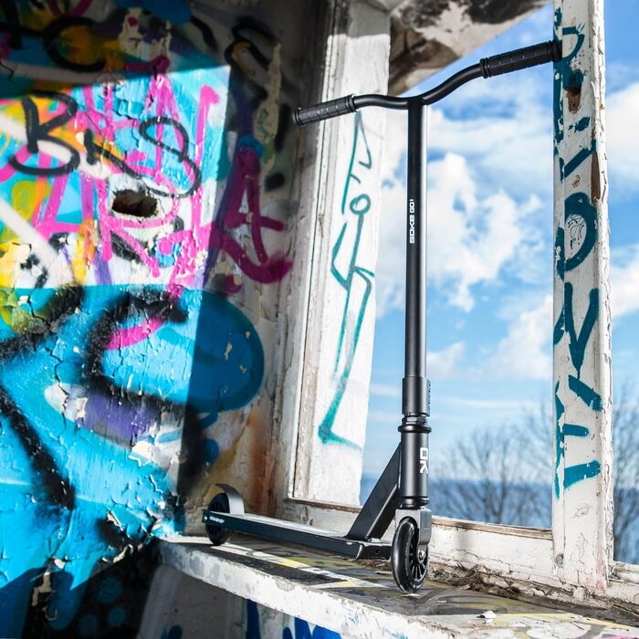 SOKE Stunt Scooter GO! - трюковий самокат для дорослих та дітей, ABEC 9 підшипники, чорний | Макс. вага 100 кг