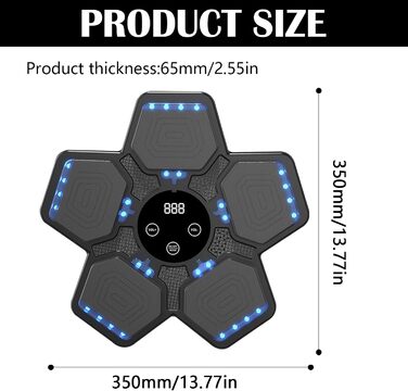 Музичний бокс-машина з LED, розумна боксерська панель для дітей і дорослих, 5 режимів, для тренування, зняття стресу та формування тіла