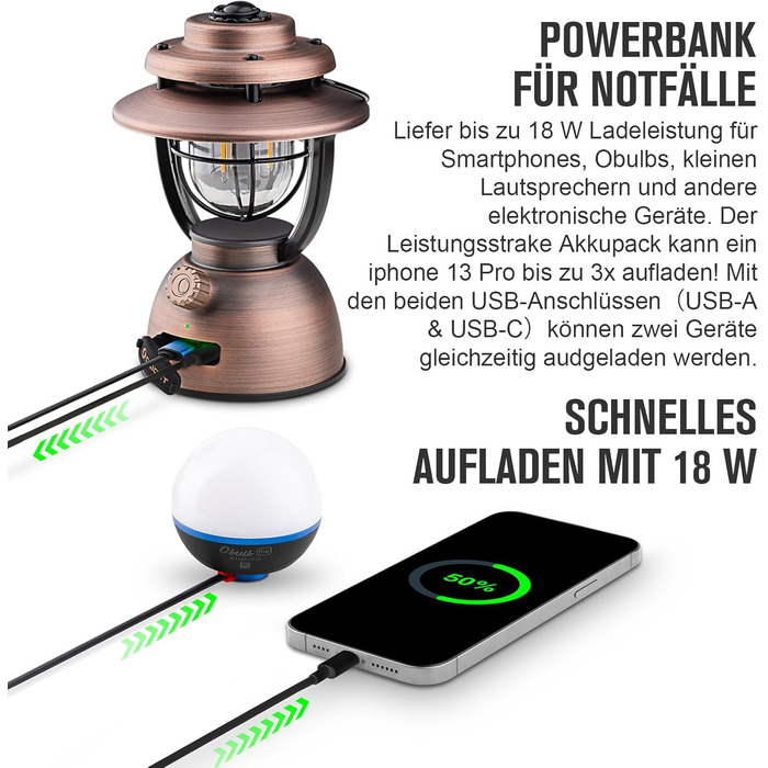 Ліхтар кемпінговий Olight Olantern Classic 2 Pro: 300 LM, USB, регулювання яскравості, Power Bank, для кемпінгу, саду, відпочинку, вінтажний дизайн, мідний колір