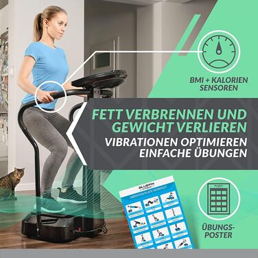 Вібраційна платформа Bluefin Fitness Pro, оновлений дизайн, безшумні мотори, вбудовані динаміки, чорна