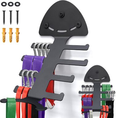 Набір еластичних стрічок для тренувань з полицею для зберігання фітнес-обладнання (Чорний)