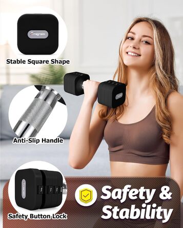 Набір гантелей Fragraim 5 кг x 2 (регульовані) для дому, фітнесу та силових тренувань, чорний