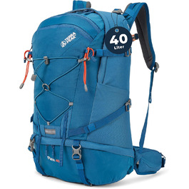 Туристичний рюкзак Wanderrucksack 40L Flex 40 Premium, синій, з вентиляцією спини, дощовиком, кріпленням для питної системи, поясним ременем, 3D Air Mesh, для трекінгу, походів, аутдор