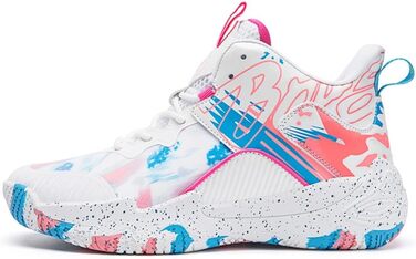 Кросівки для баскетболу та прогулянок, унісекс, легкі, з антиковзаючою підошвою (білий, рожевий, 41 EU, вузька колодка)