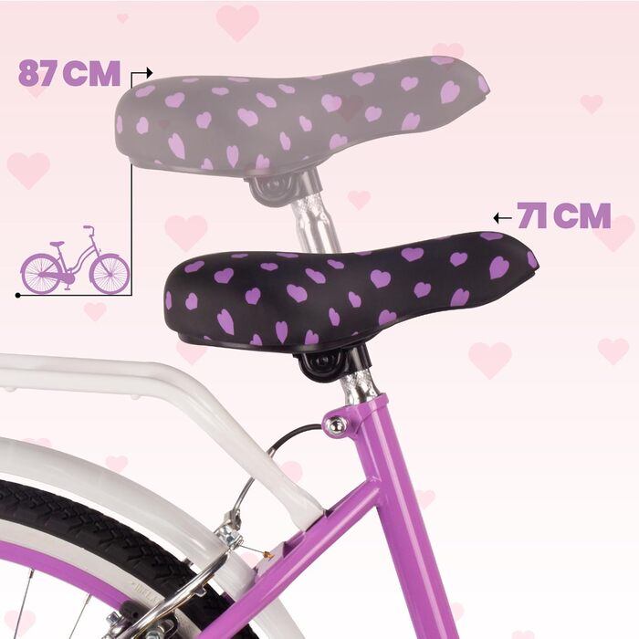 Дівчача дитяча велосипед Sun Baby 20 дюймів, 6 швидкостей Shimano, регульоване сідло, біло-золотий колір (24 дюйми, фіолетовий)