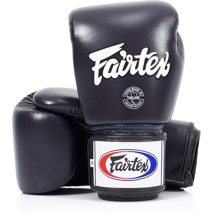 Боксерські рукавички Fairtex BGV16 для Муай Тай, шкіряні, сині, 10 унцій