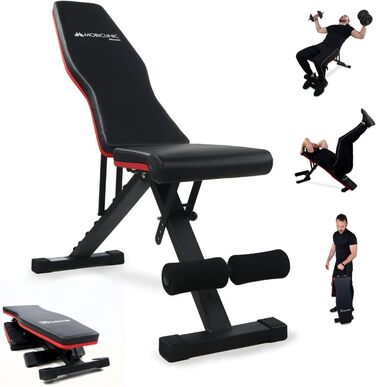 Складана лавка для фітнесу Mobiclinic Flexfit, регульована спинка і сидіння, до 200 кг, для домашнього тренування, європейський бренд, багатофункціональна
