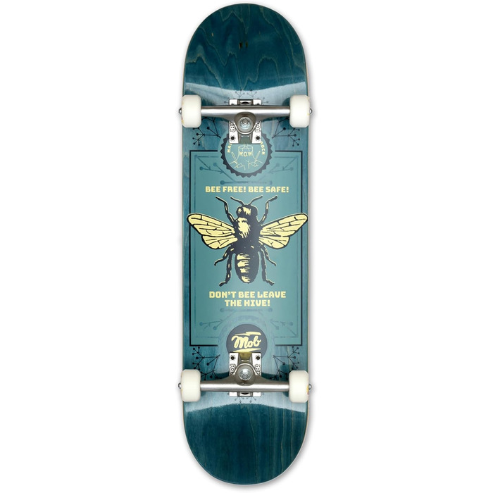 Скейтборд MOB Bee 8.25, 32x8.25 дюймів, 7 шарів клену, для підлітків, дорослих, новачків і профі, повністю зібраний, синій