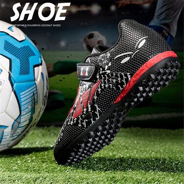 Дитячі футбольні бутси Unisex, легкі, неслизькі, для тренувань, для штучного газону, розмір 28-39 (38 EU), червоні