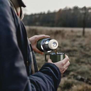 Термос Healter 600 мл з чашкою для кави, герметична пляшка з нержавіючої сталі, BPA-free, для дітей, спорту, школи, фітнесу, кемпінгу, зелений