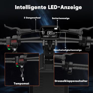 Електросамокат TODIMART S13, 48V 20.8Ah, 800W*2, 40-90 км, 10'' позашляхові колеса, вантажопідйомність 150 кг, подвійна підвіска, складаний, запуск з ключа