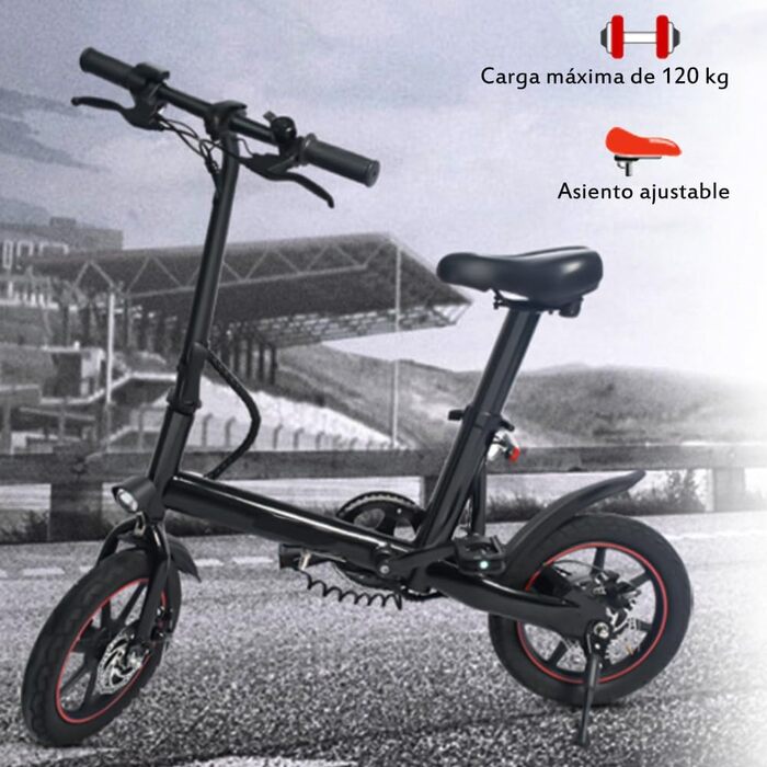 Складаний електровелосипед 14 дюймів з акумулятором 36V 6Ah, портативний E-Bike з дальністю до 25 км для чоловіків і жінок, для міських поїздок