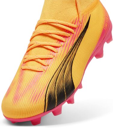 Дитячі футбольні бутси PUMA Ultra Pro FG/AG Jr для гри на траві та штучному покритті, 35 EU, Sun Stream (чорний, помаранчевий, рожевий)
